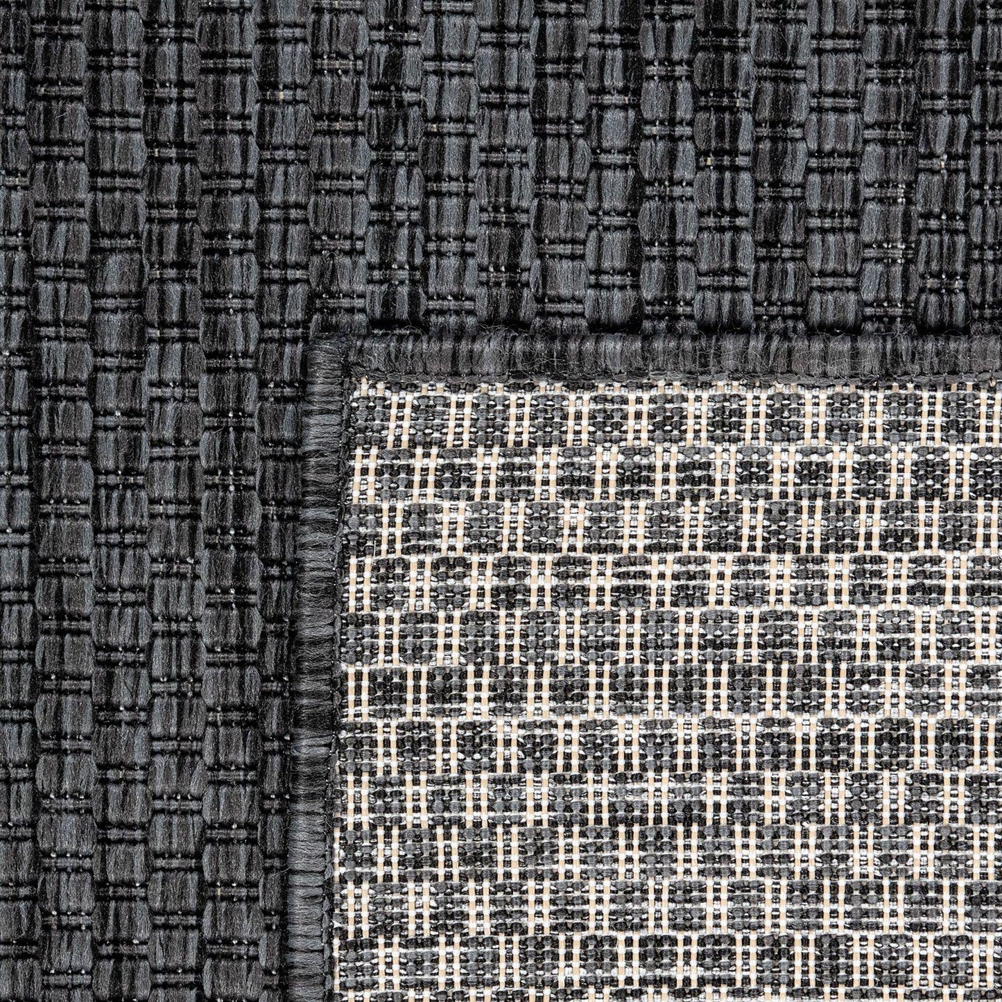 Solid Outdoor Rug for Patio or Balcony weatherproof in Mottled Anthracite - RugYourHome
