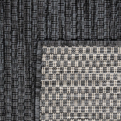 Solid Outdoor Rug for Patio or Balcony weatherproof in Mottled Anthracite - RugYourHome