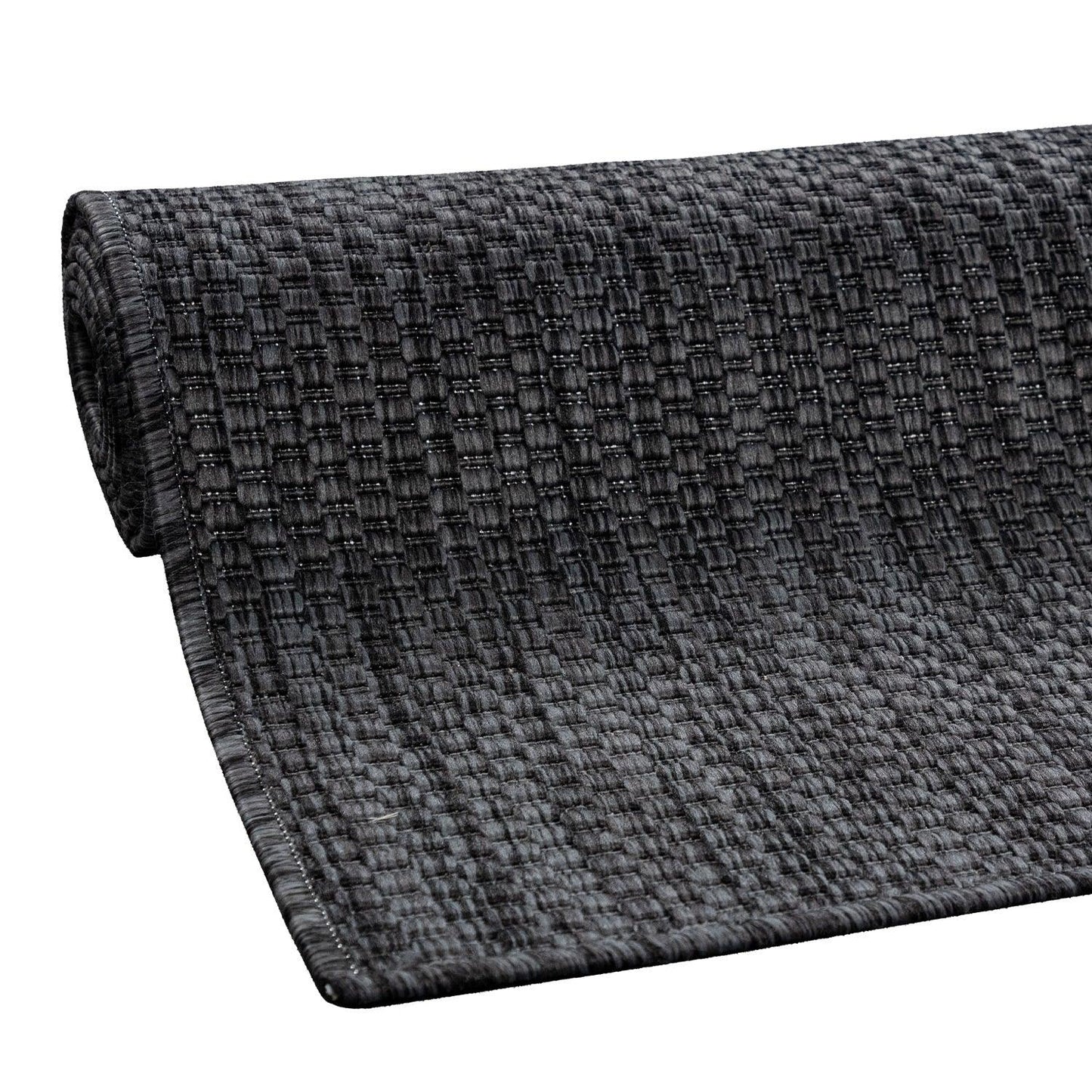 Solid Outdoor Rug for Patio or Balcony weatherproof in Mottled Anthracite - RugYourHome
