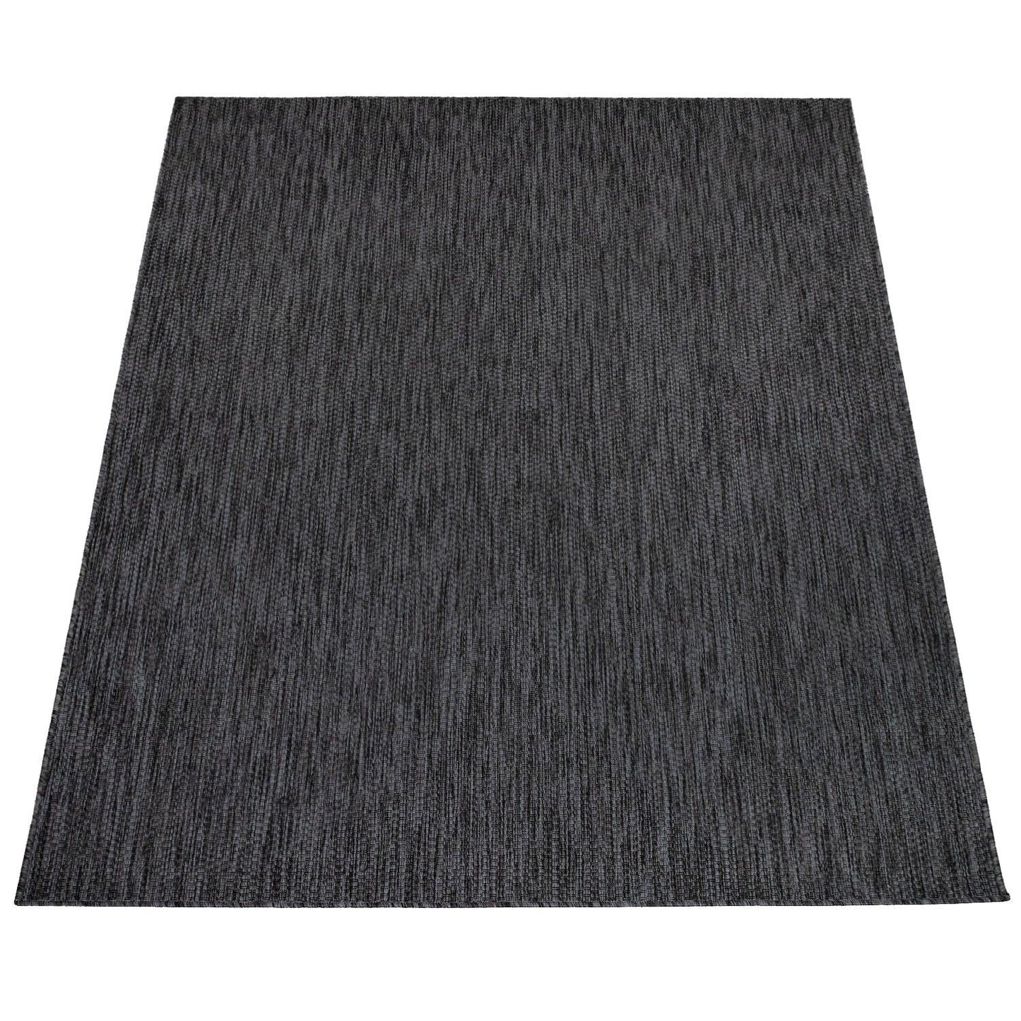 Solid Outdoor Rug for Patio or Balcony weatherproof in Mottled Anthracite - RugYourHome