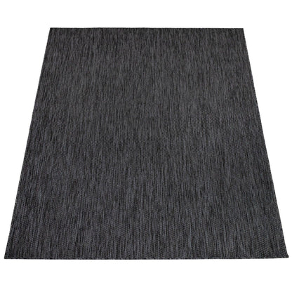 Solid Outdoor Rug for Patio or Balcony weatherproof in Mottled Anthracite - RugYourHome