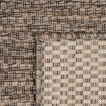 Solid Outdoor Rug for Patio or Balcony weatherproof in Mottled Brown - RugYourHome