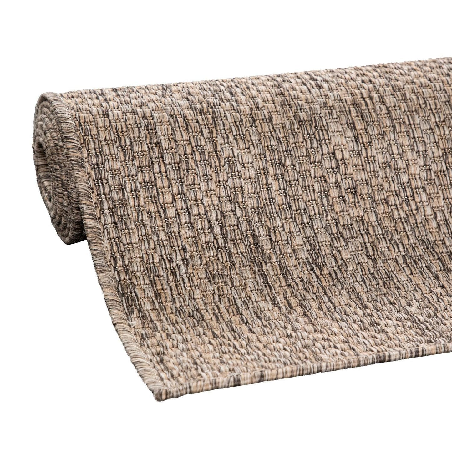 Solid Outdoor Rug for Patio or Balcony weatherproof in Mottled Brown - RugYourHome