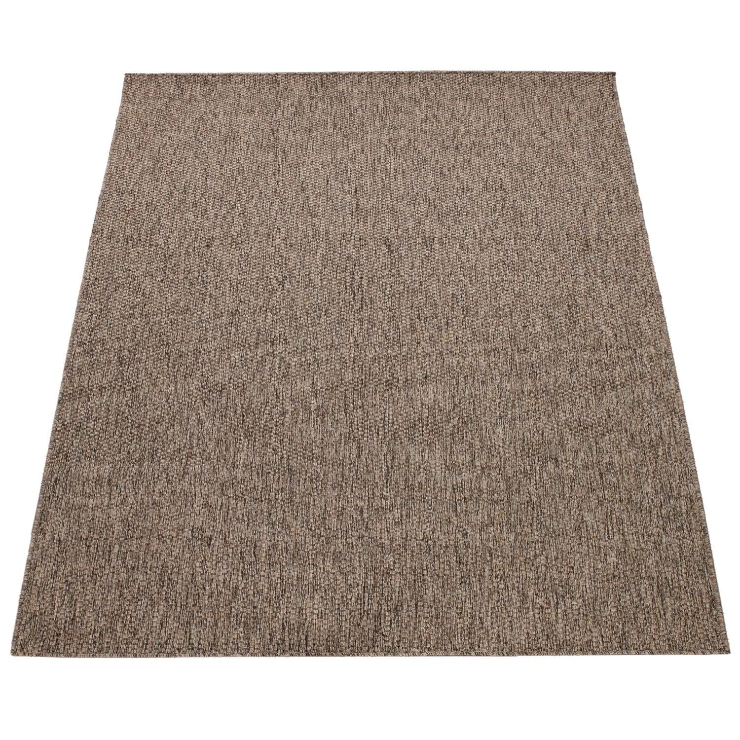 Solid Outdoor Rug for Patio or Balcony weatherproof in Mottled Brown - RugYourHome