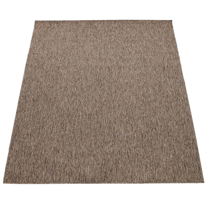 Solid Outdoor Rug for Patio or Balcony weatherproof in Mottled Brown - RugYourHome