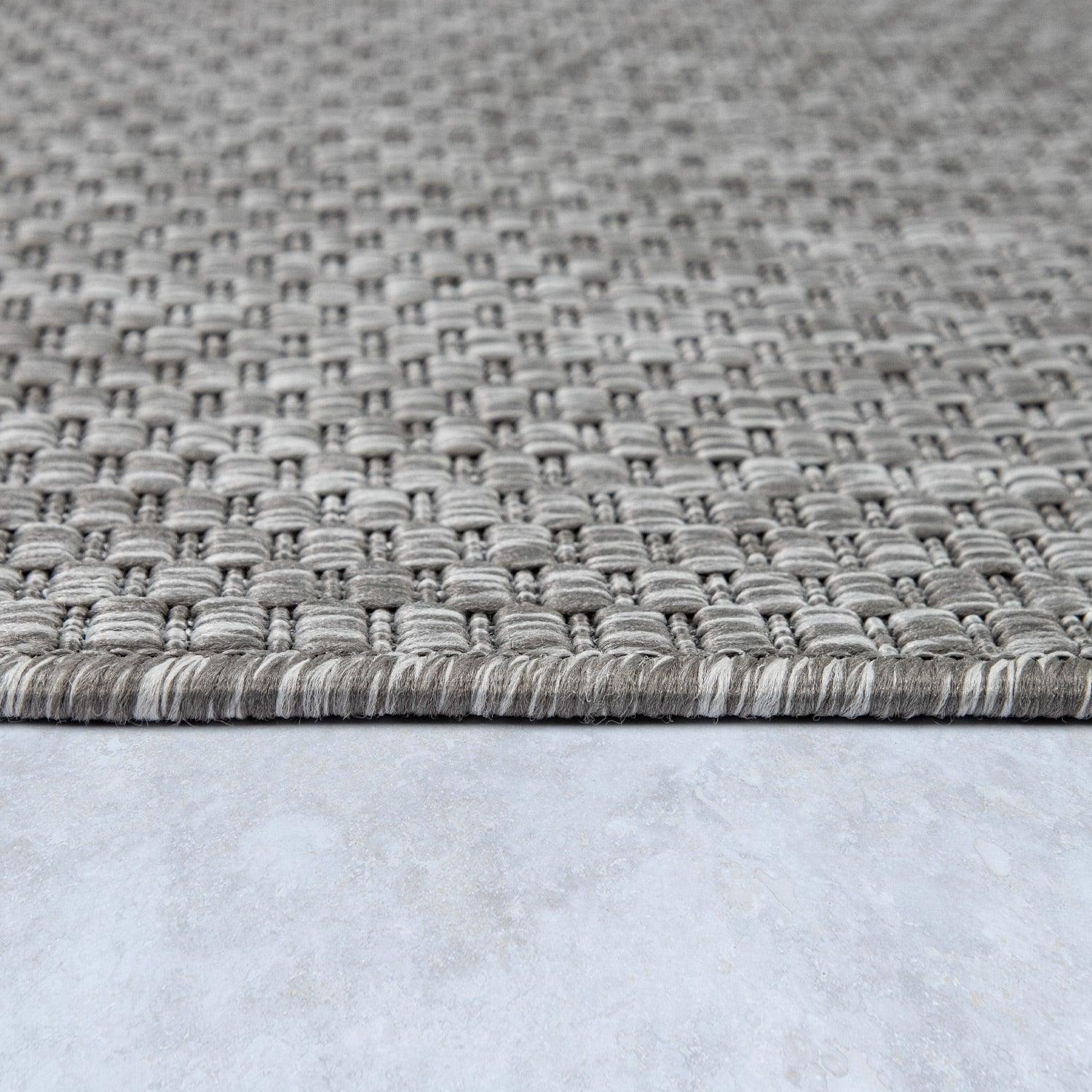 Solid Outdoor Rug for Patio or Balcony weatherproof in Mottled Grey - RugYourHome