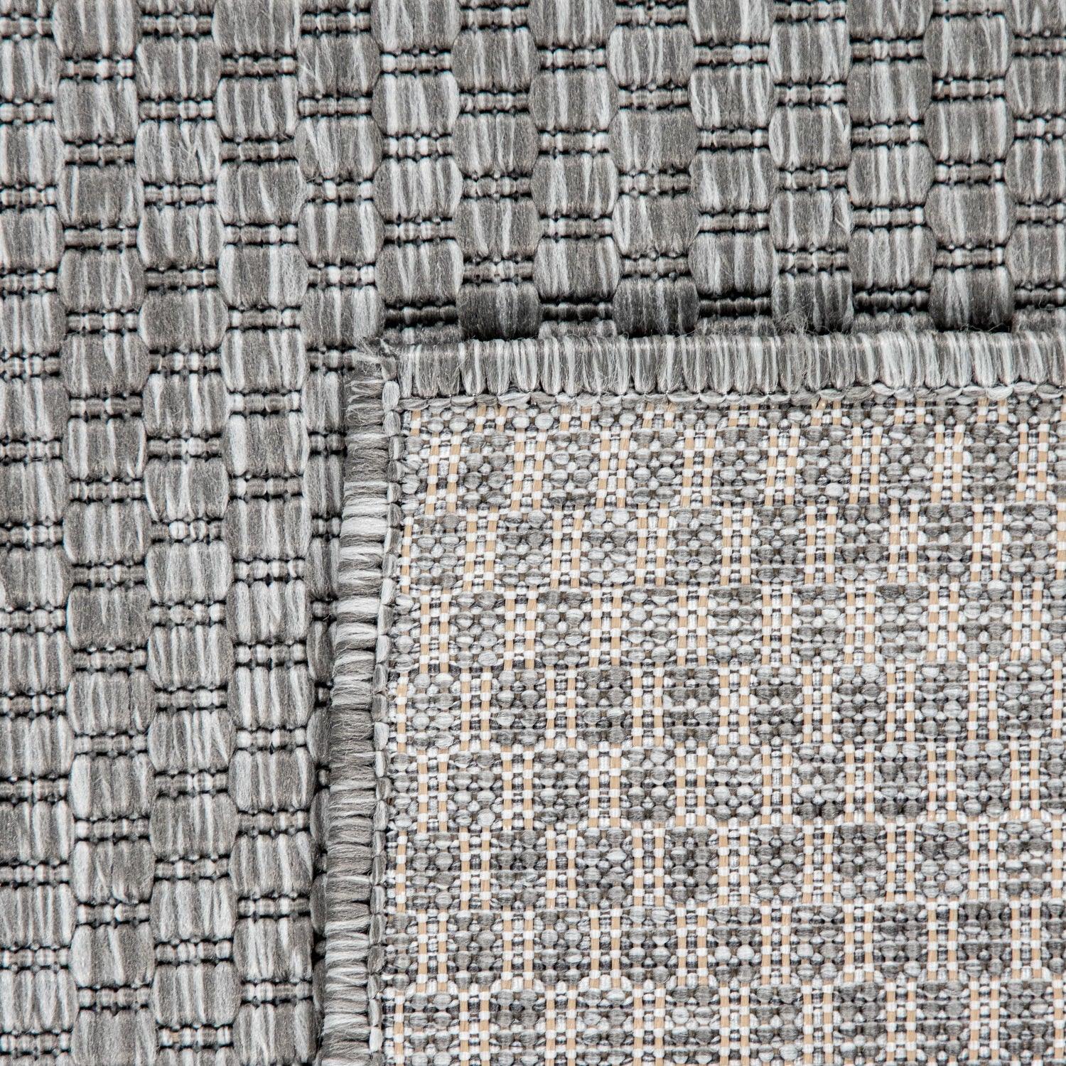 Solid Outdoor Rug for Patio or Balcony weatherproof in Mottled Grey - RugYourHome