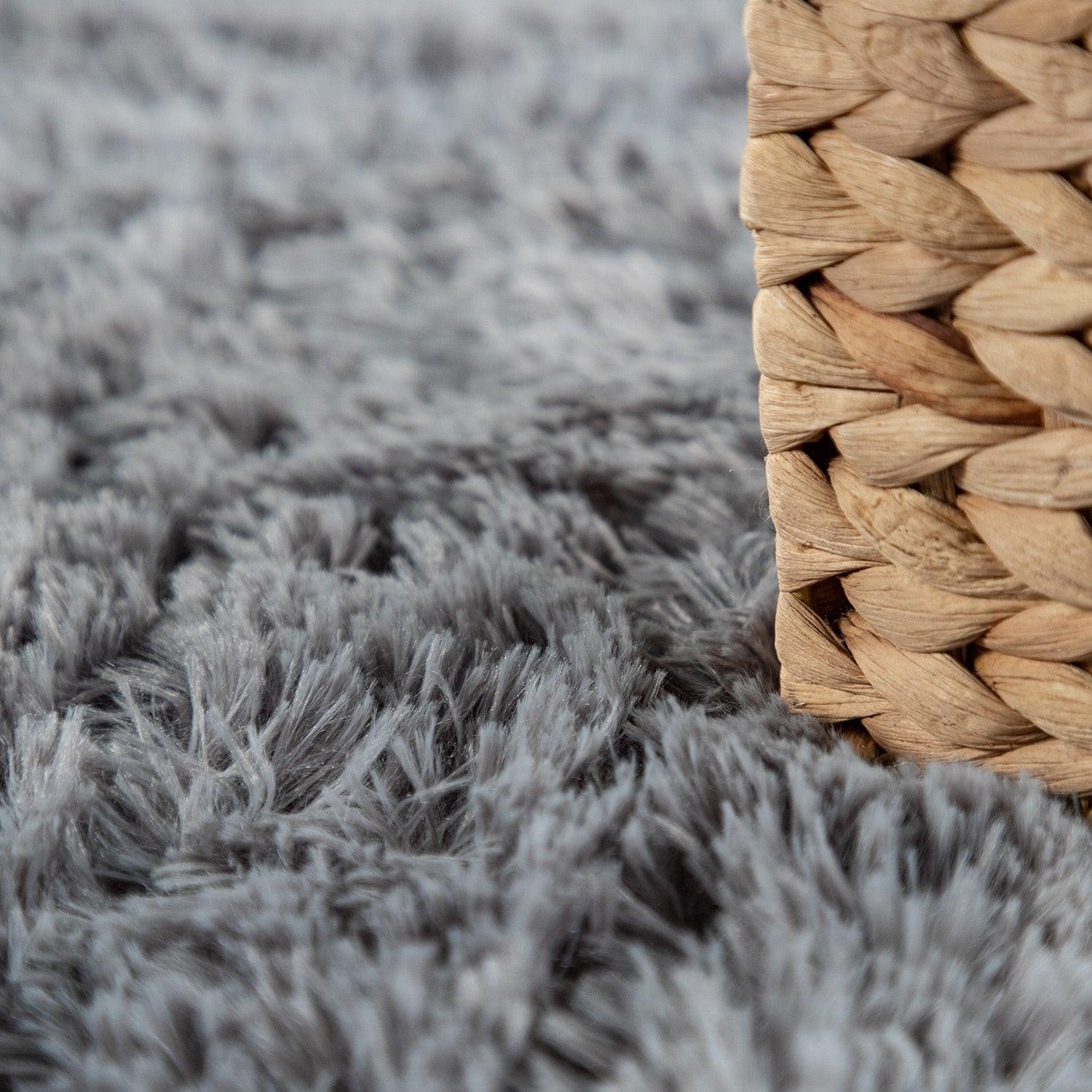 Solid Shag Rug Silky Soft & Fluffy In Grey - RugYourHome