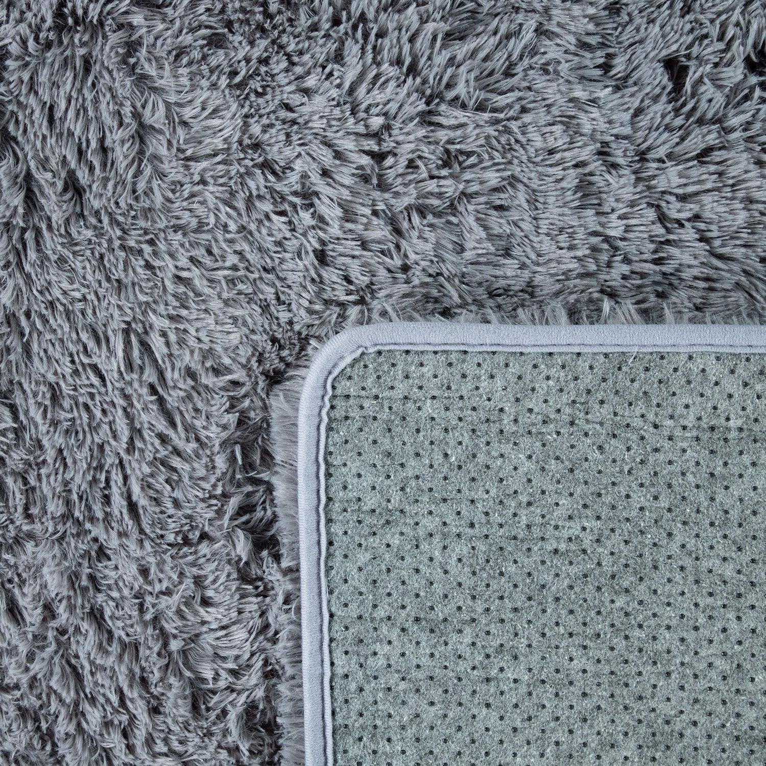 Solid Shag Rug Silky Soft & Fluffy In Grey - RugYourHome