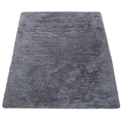 Solid Shag Rug Silky Soft & Fluffy In Grey - RugYourHome