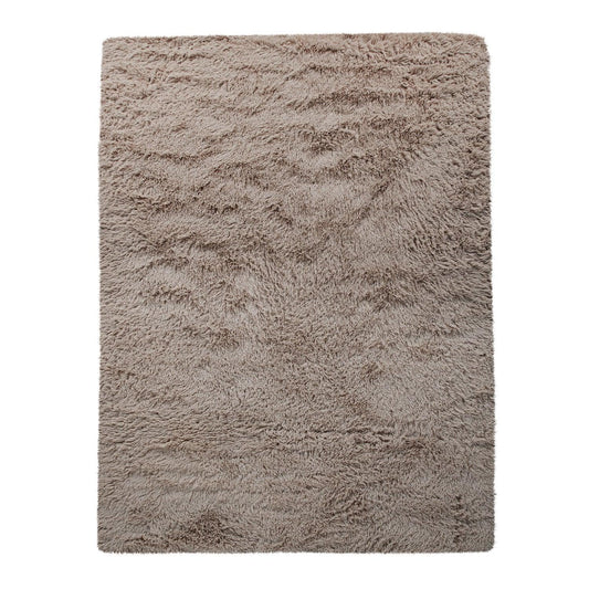 Solid Shag Rug Silky Soft & Fluffy In Light-Brown - RugYourHome