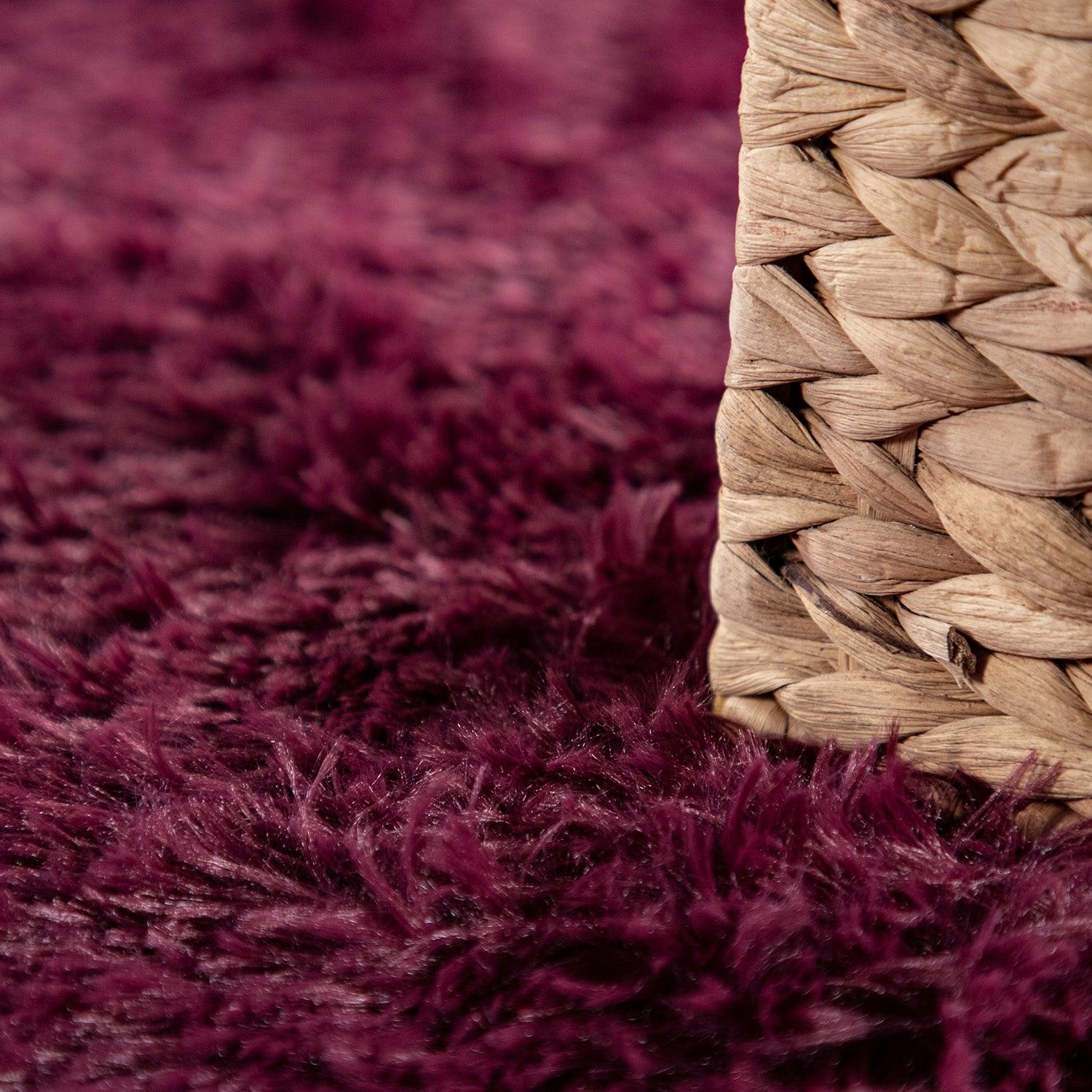 Solid Shag Rug Silky Soft & Fluffy In Purple - RugYourHome