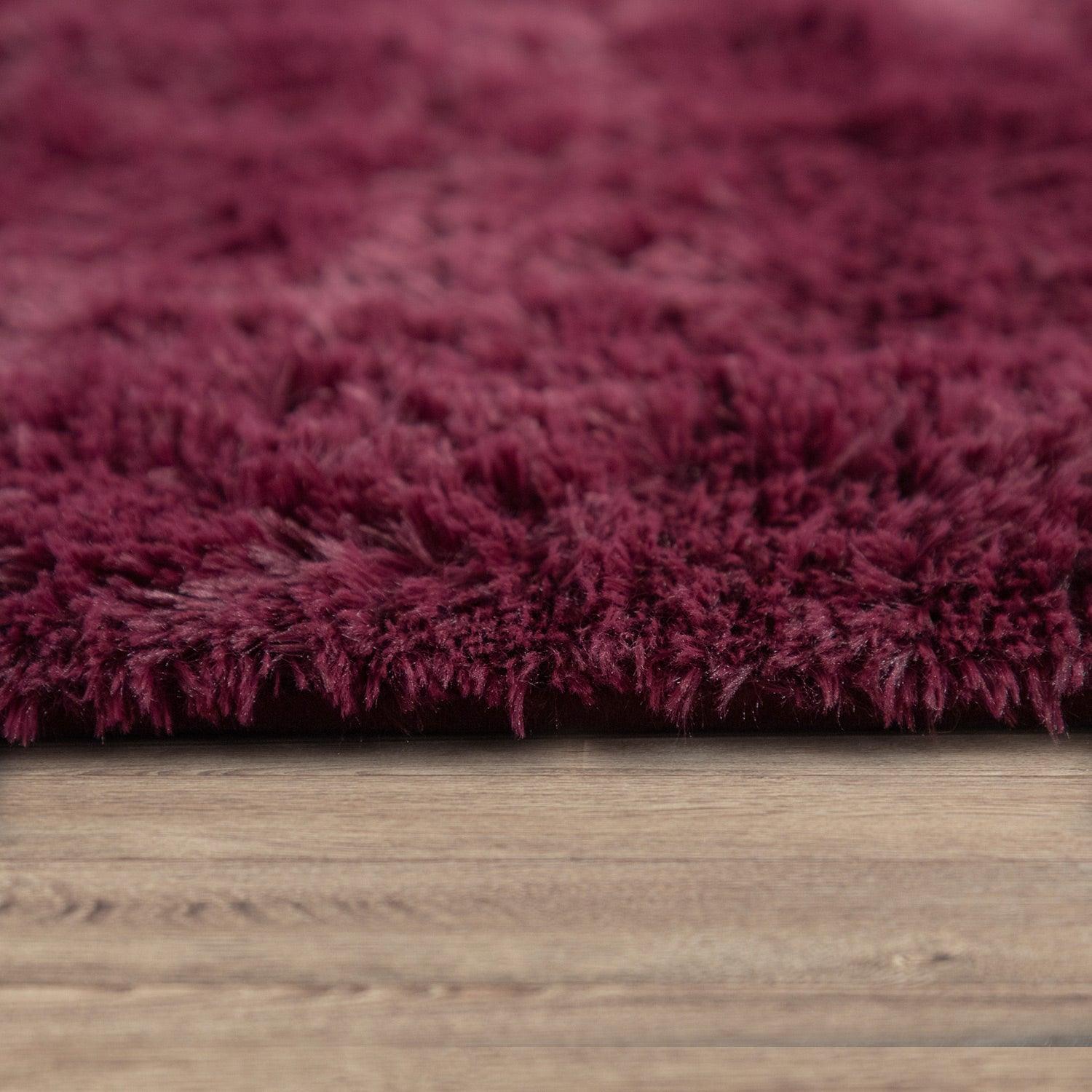 Solid Shag Rug Silky Soft & Fluffy In Purple - RugYourHome