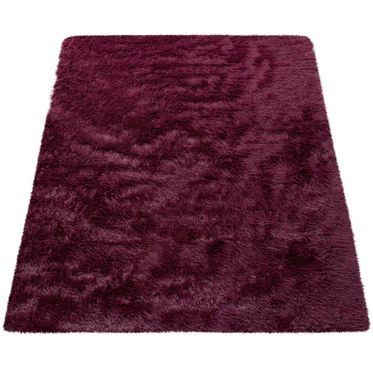 Solid Shag Rug Silky Soft & Fluffy In Purple - RugYourHome