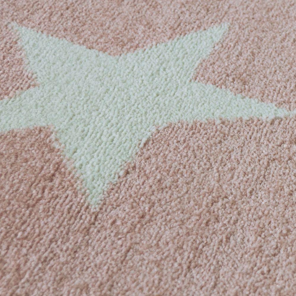 Stars Rug Kids for Nursery in Pink White Pastel Colors - RugYourHome