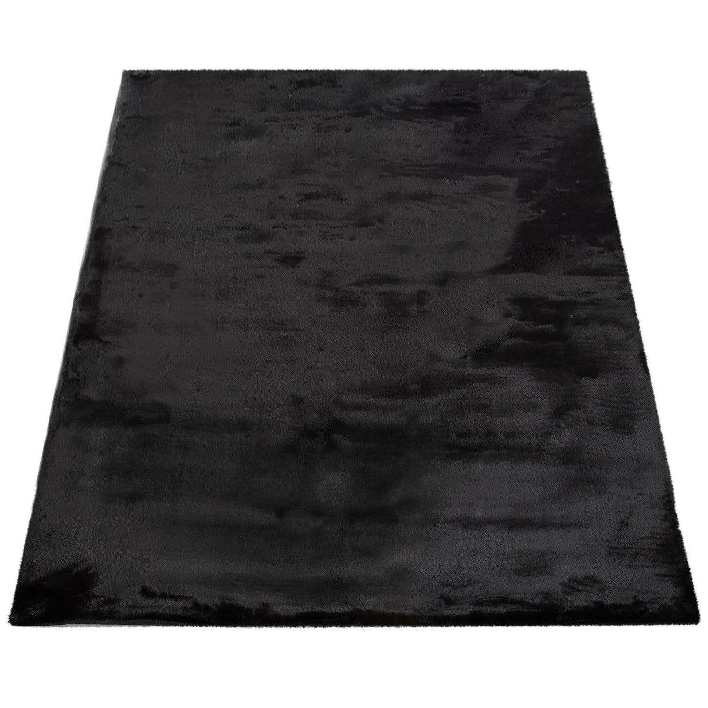 Super Soft Area Rug Fluffy High Pile Cosy Luxurious Touch in Solid Black - RugYourHome