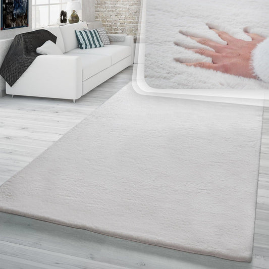Super Soft Area Rug Fluffy High Pile Cosy Luxurious Touch in Solid Cream - RugYourHome