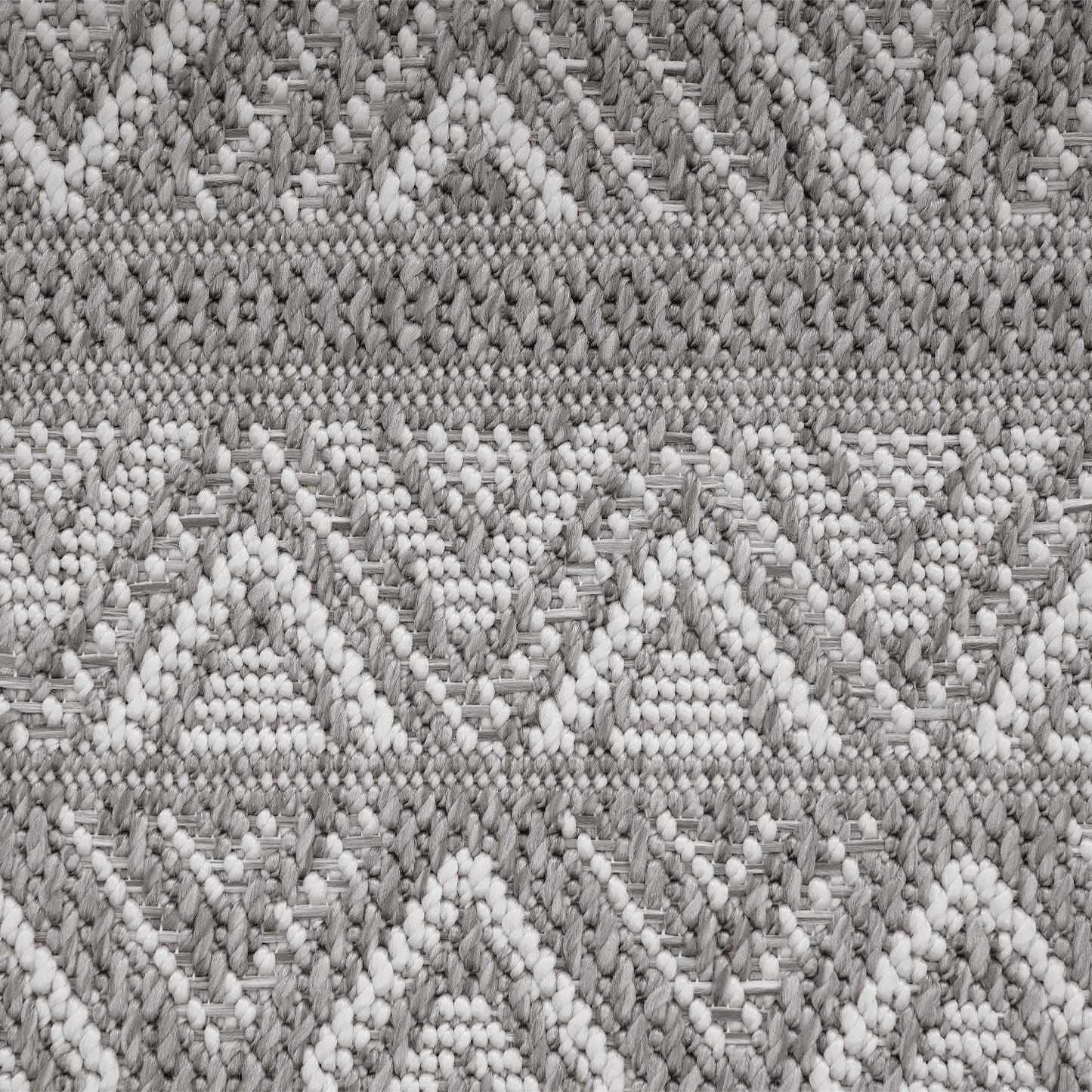 Outdoor Rug Vermont Stain-Resistant with Boho Pattern in Grey