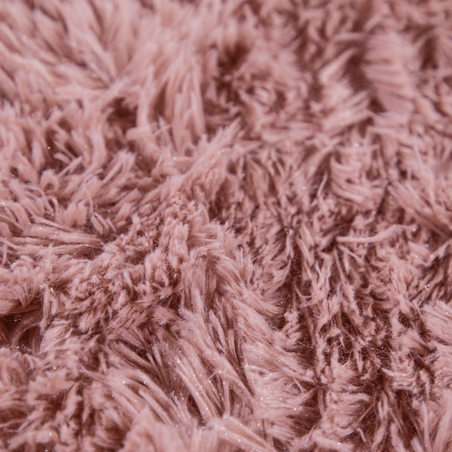 Solid Shag Rug Silky Soft & Fluffy In Rose