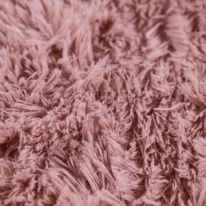 Solid Shag Rug Silky Soft & Fluffy In Rose