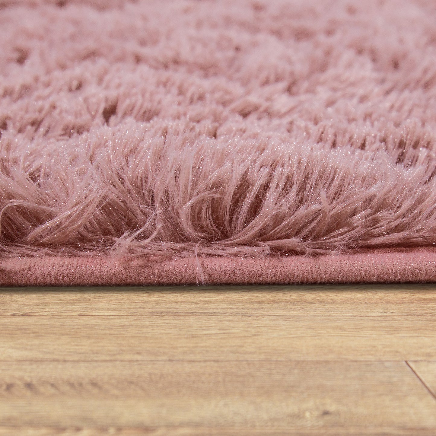 Solid Shag Rug Silky Soft & Fluffy In Rose