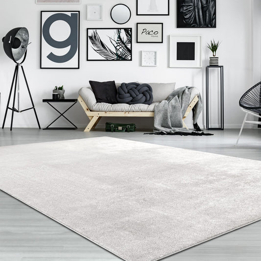 Soft Area Rug with Anti-Slip Backing Washable - Silver