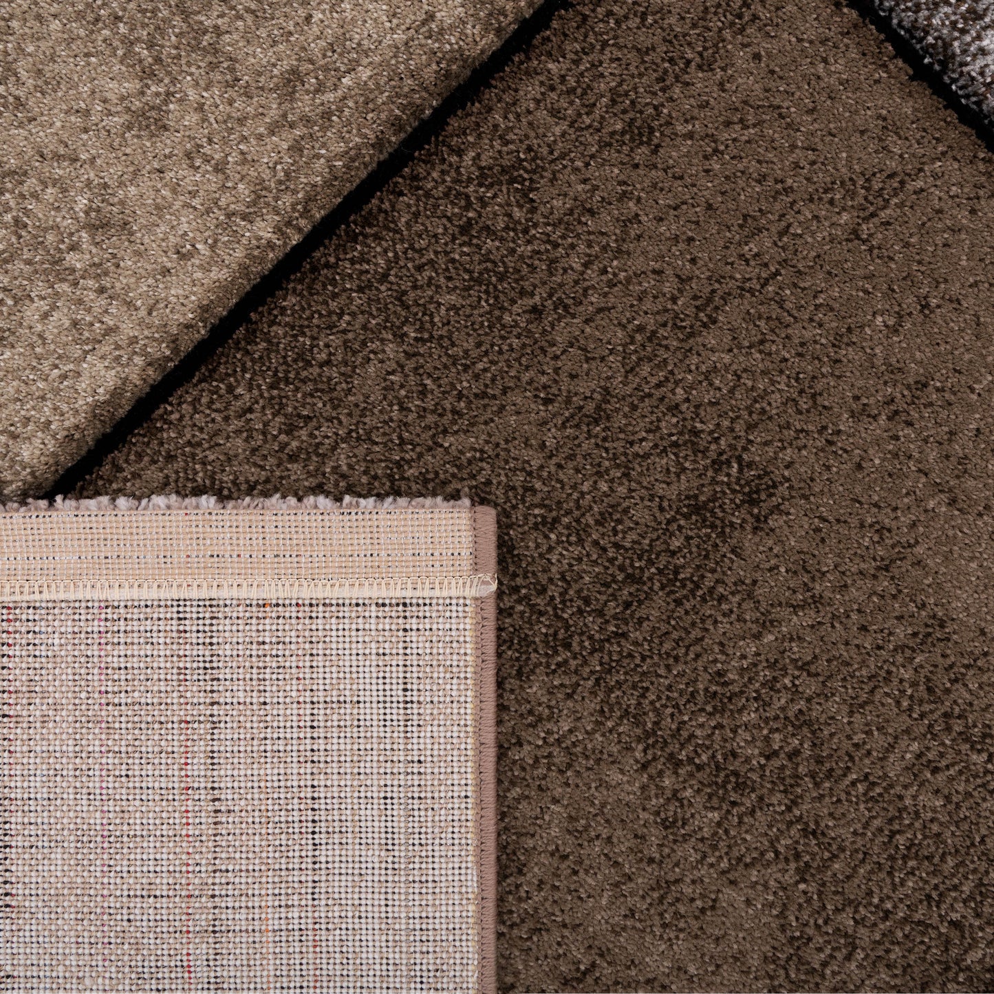 Area Rug Brilliance with Geometric Squares in Brown Beige